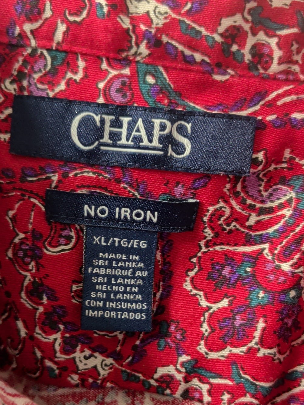Chaps Red Paisley, Button-Front Shirt - Picture 2 of 5